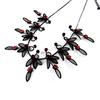Les Trésors De Lily [N8809] - Designer Necklace 'Paradis Floral' Black Red