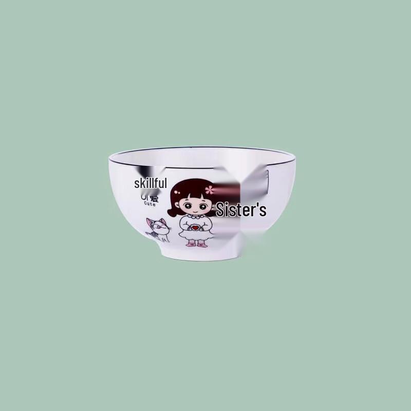 

ZISIZ Enamel Cartoon Rice Bowl