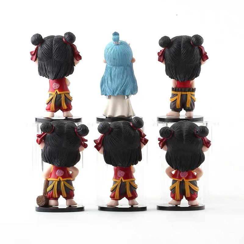 6pcs/set Anime Ne Zha Figure Magical Children Roar Figurine Model Statue Toy Gift