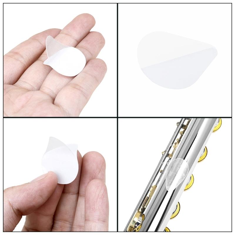 20 szt. Silikonowe Podkładki Ochronne na Kciuk 0,3/0,5 mm Naklejki Ochronne na Palce Fletu Flet Antypoślizgowa Naklejka na Instrument Dęty