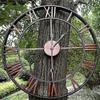Roman Wall Clock Vintage Metal Decor With Quartz Movement For Living Room And Bedroom