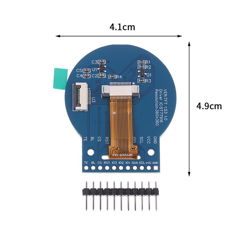 Pantalla TFT Redonda de 1.53 Pulgadas de 360X360 Píxeles: Pantalla LCD a color QSPI St77916 – Compatible para Arduino