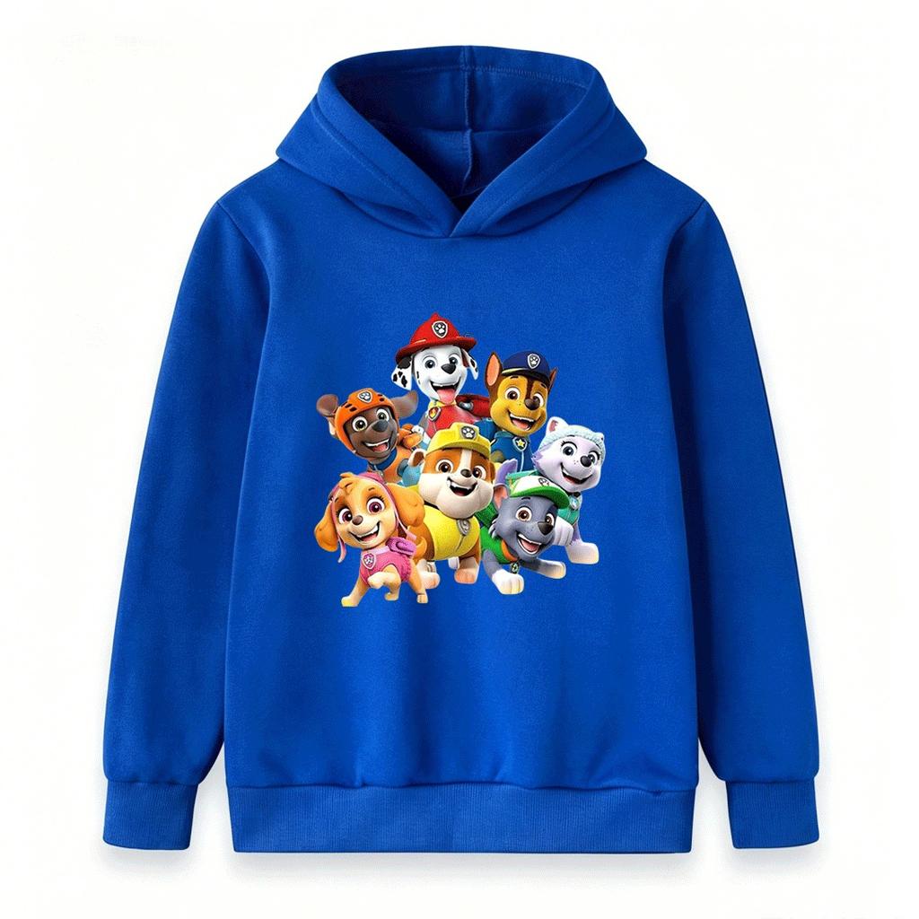 Kids Boys Girls Cartoon Printed Hoodie Cute Puppy Pattern Casual Pullover Sweatshirt For Children Daily Wear