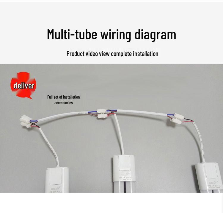 LED Tube Replacement: H-Type Four-Pin Fluorescent Retrofit, Three-Color, Energy-Saving, 12W/24W/36W/40W/55W