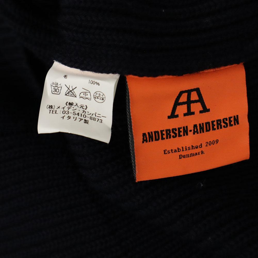ANDERSEN-ANDERSEN made in Italy Langarmpullover XS Marineblau Rippstrick Herren Gebraucht