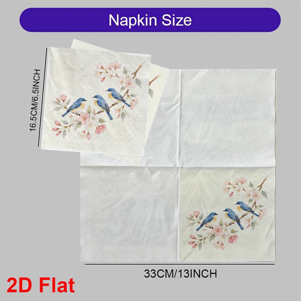 20pcs Disposable Napkins with Bird Pattern Print for Wedding,Parties,and Daily Use for Thanksgiving Fall Christmas Table Decoration