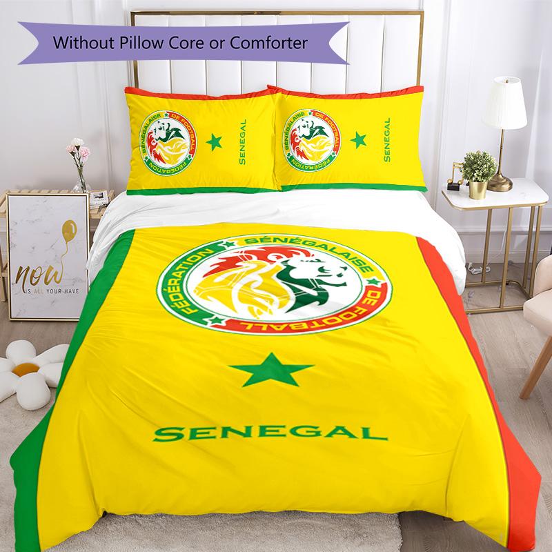 Senegal 3pcs Bedding Set Duvet Cover Closure Includes 1 Duvet Cover & 2 Pillowcases for All Seasons Bedroom Home Dorm Decor