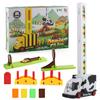 Children'S Educational Building Block Bee Cow Domino Small Train Diy Automatic Drop Electric Toy Car