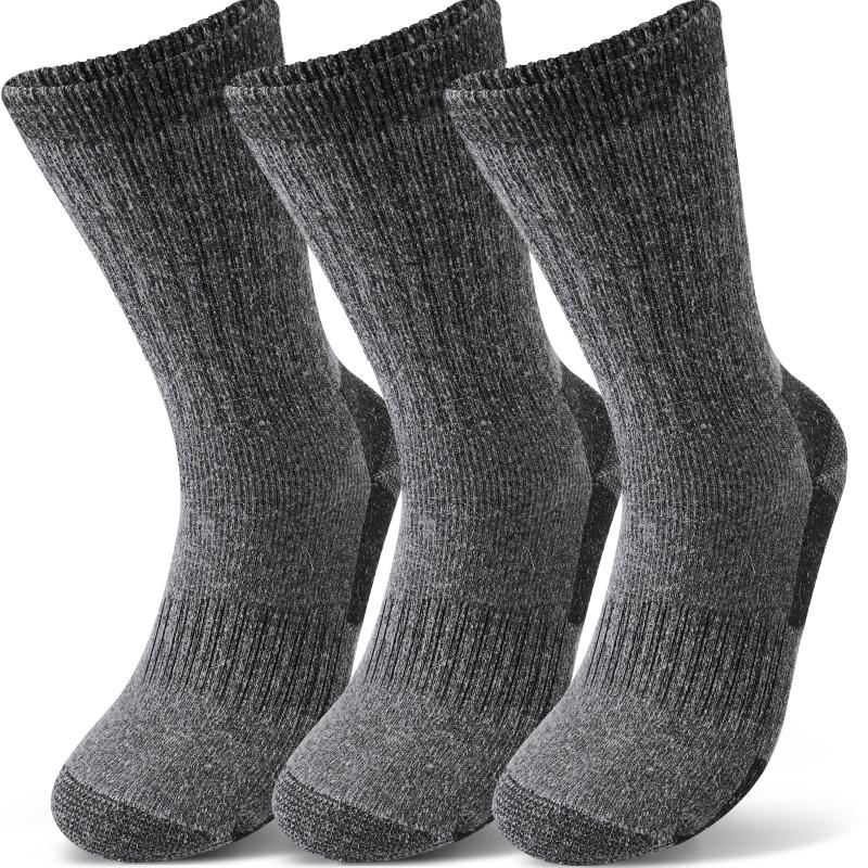 

3 Pairs Thicken Men s Wool Crew Socks Cozy Outdoor Sports Socks Winter Cold Resistant Solid Color Knit Socks for Outdoor Wear One Size