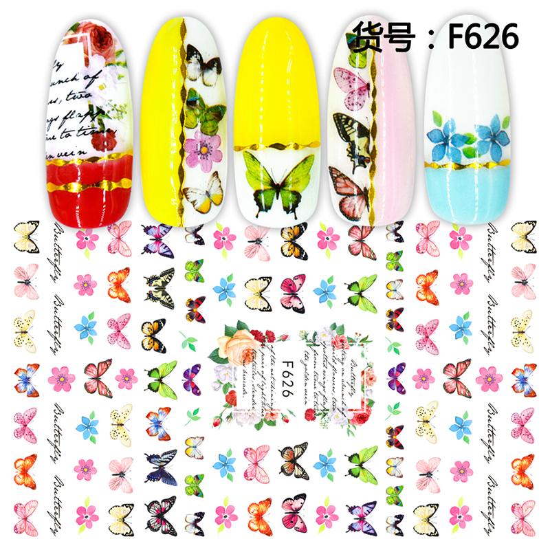 Self Adhesive Flower Unicorn Pattern Nail Art Decorations Stickers And Decals Acrylic Manicure Nails Supplies Tool HQ