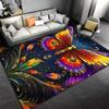 Colorful Butterfly Carpet with Peacocks and Feathery Design Pattern Suitable for use as an anti-slip for living room bedroom sofas