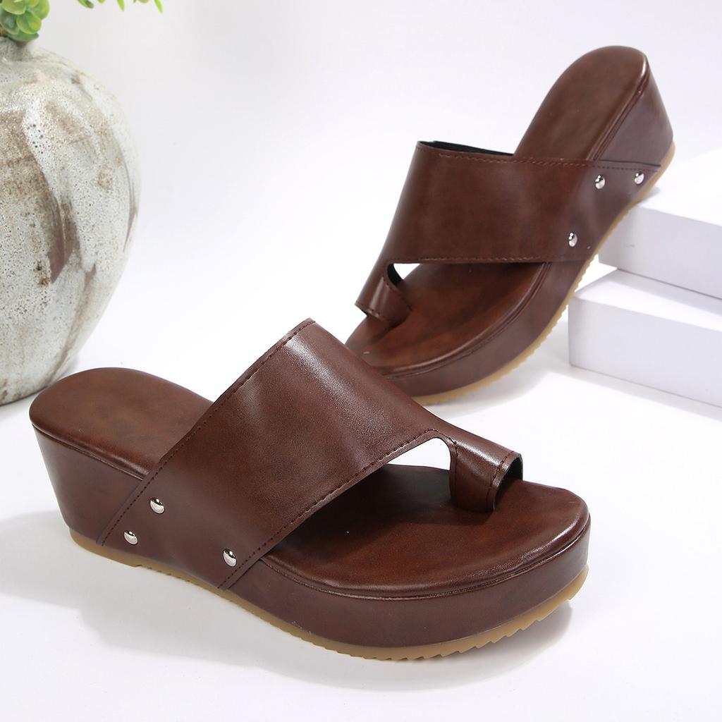 Lederslipper, Keilslipper, Hausschuhe, elegantes Temperament, Hausschuhe Übergröße