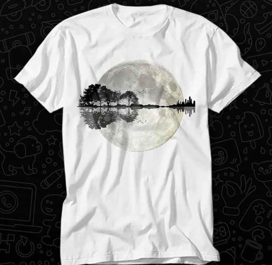 Moonlight Nature Guitar Tree T-shirt S-5XL Unisex T-Shirt XXXL