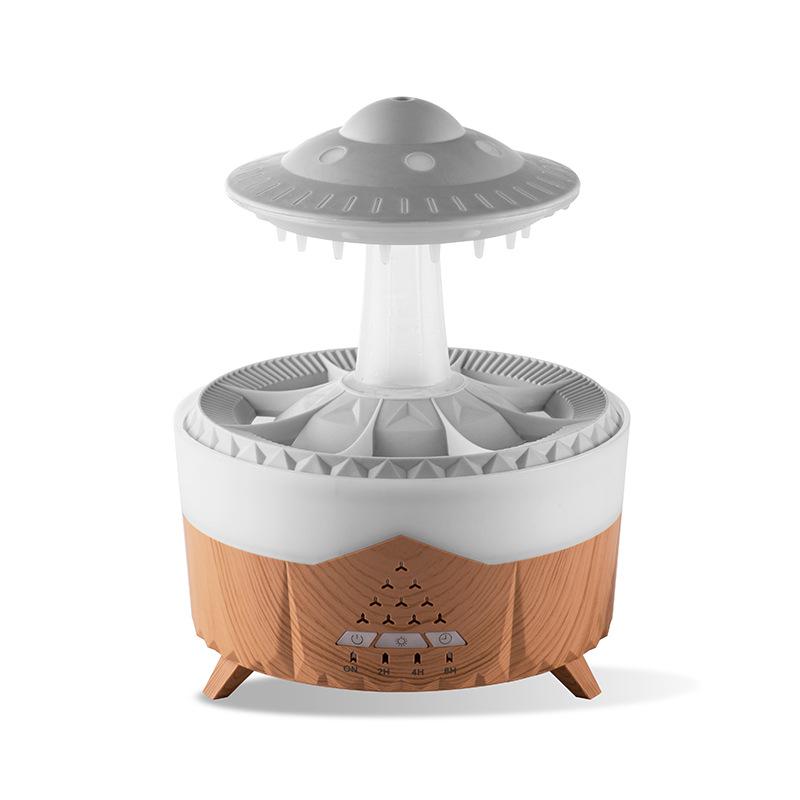 Humidificador de nube de lluvia, humidificador de hongo con gotas de agua, difusor de aceite esencial de aromaterapia con forma de hongo y apagado automático, adecuado para el hogar y el dormitorio