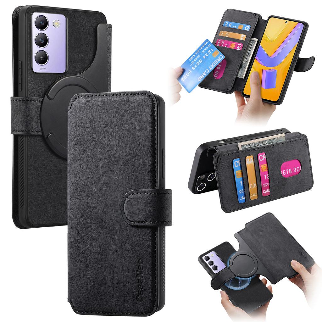 For Vivo V40 SE 5G Magnetic Case CASENEO Detachable Leather Phone Wallet Cover