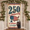 Patriotic Backdrop Vintage  250th Anniversary Banner Patriotic Display Star Decoration Independence Day Banner