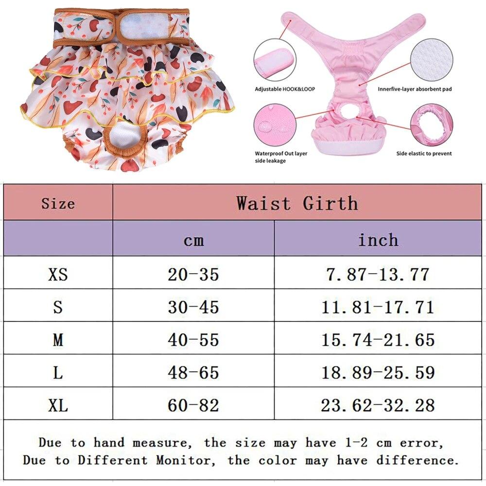 Dog Diaper Sanitary Physiological Pants for Small Large Dogs Cat Washable Underwear Pet Protective Trousers Dogs Supplies