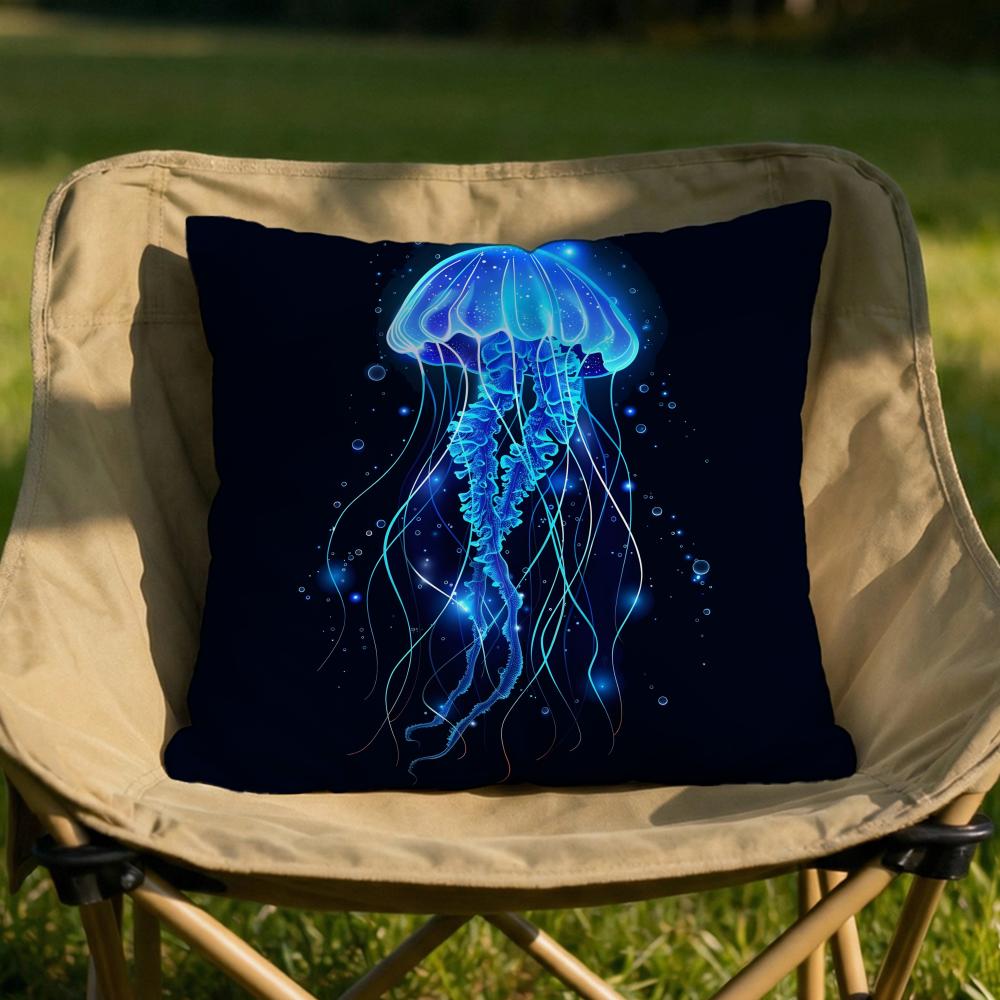 Marine Life Jellyfish Cushion Cover Soft Reversible Durable Pillow Cover MultiScene Use for Home Car Daily Comfort