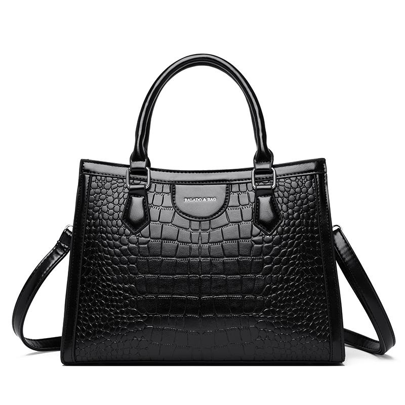 

Casual PU Leather Large Capacity Tote Bags for Women Fashi Solid Color Zipper Female Shoulder Bag Ladies Handbag Crossbody bag чёрный