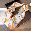 147x14cm New Luxury Hair Scarf Long Fashion Women Headband Brand Silk Tie Bag Ribbon Design Wrist Towel Foulard Neckerchief