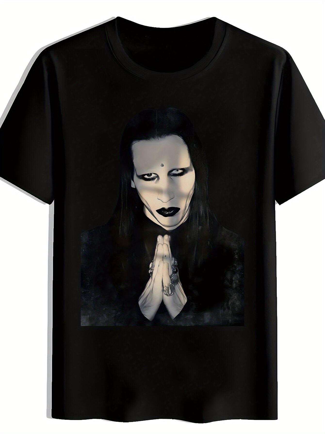 T-shirt Black Graphic - Edgy Skull Portrait Print XL