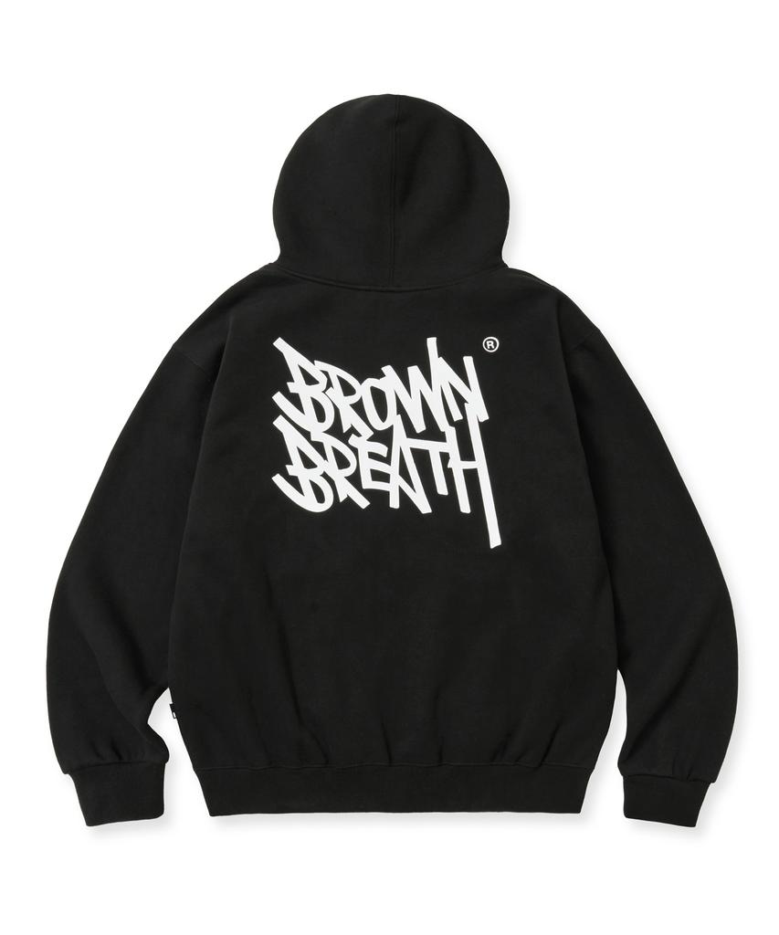 Brownbreath [25Winter] Tag Hood Zip Up - Black