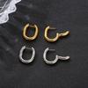 European and American INS Internet Celebrity Simple Titanium Steel Earrings 11K Gold-plated Stainless Steel Gold U-shaped Ear Buckle Women's Jewelry