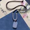 Ice White Chalcedony Jade Safety Talisman Pendant