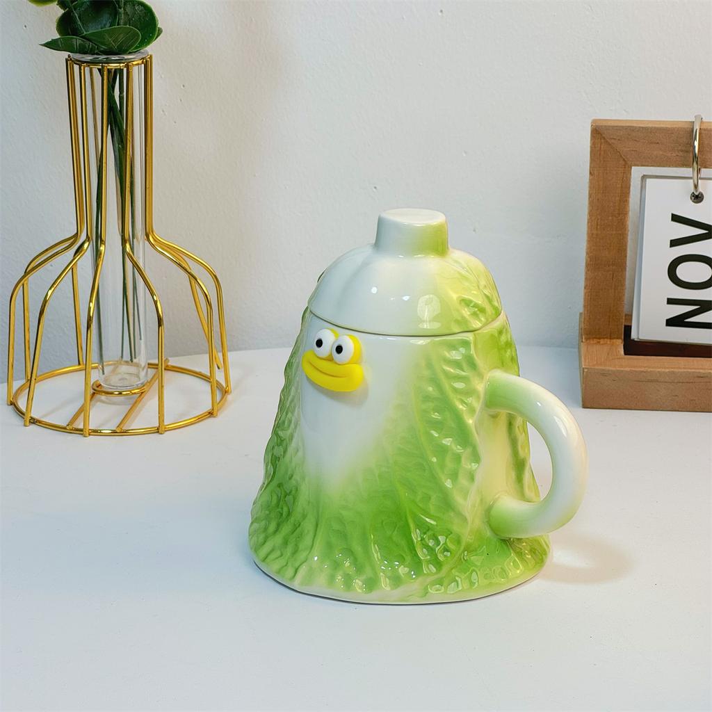 Creative and Quirky Cabbage Cup Abstract Bitter Gourd Mug for Friends Gifts for Couples Wealth Cup