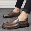 Men's Genuine Leather Shoes Slip On Casual Shoes Non-Slip Business Driving Sneakers