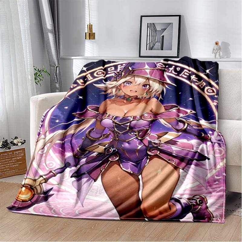 Dark Magician Cartoon Anime Throws Blanket Kids Super Soft Cute Blankt for Travel Couch Picnic Bed Flannel Blanket Birthday Gift