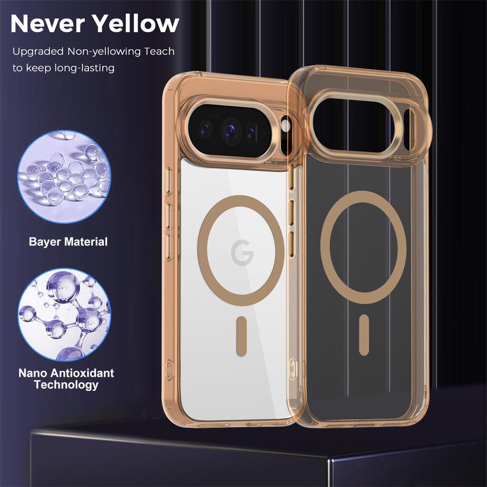 Luxury High Transparent Magnetic For Magsafe Wireless Charging Case For Google Pixel 9A 10 Pro XL Solid Color Bumper Back Cover