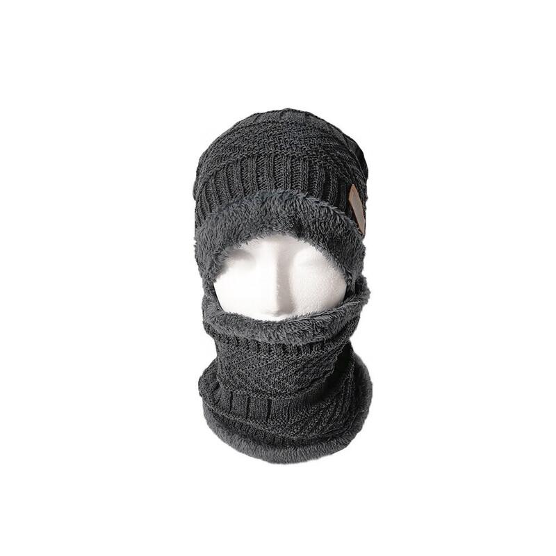 Winter Fleece-Lined Knit Hat & Scarf Set