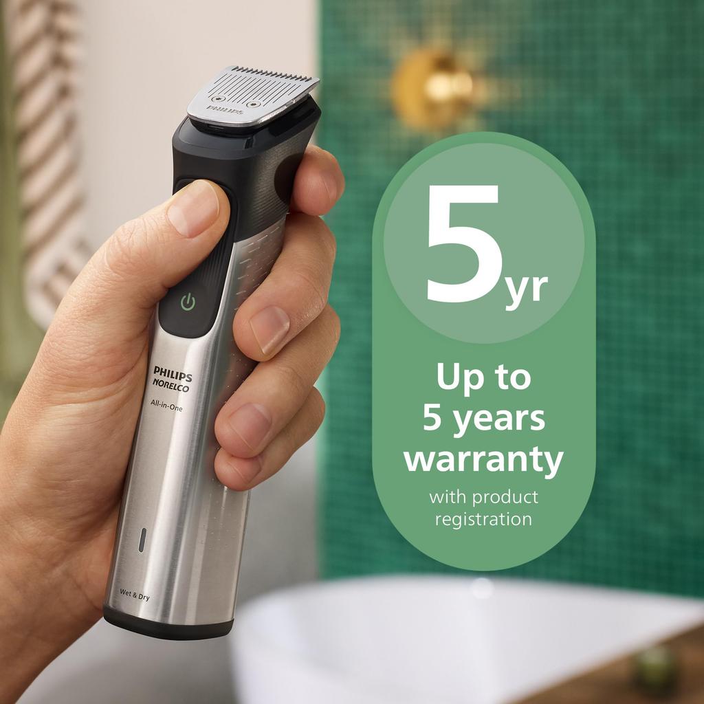 Philips Norelco Multigroom 7000 Series All-in-One Trimmer MG7970/49 Men's Grooming Kit Beard Face Nose Ear Body Titanium Blades Travel Pouch