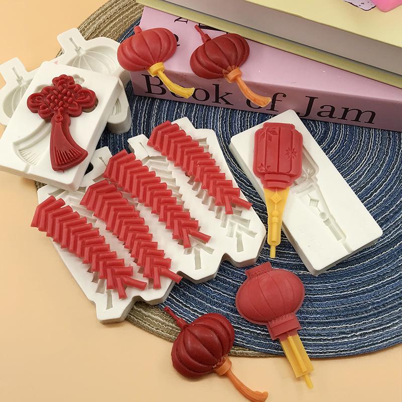Chinese Knot Lantern Firecracker Cake & Chocolate Mold - Heat Resistant DIY Baking Tool