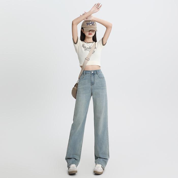 Women's 2025 Lyocell Ultra-Thin High-Waisted Slimming Soft Denim Pants