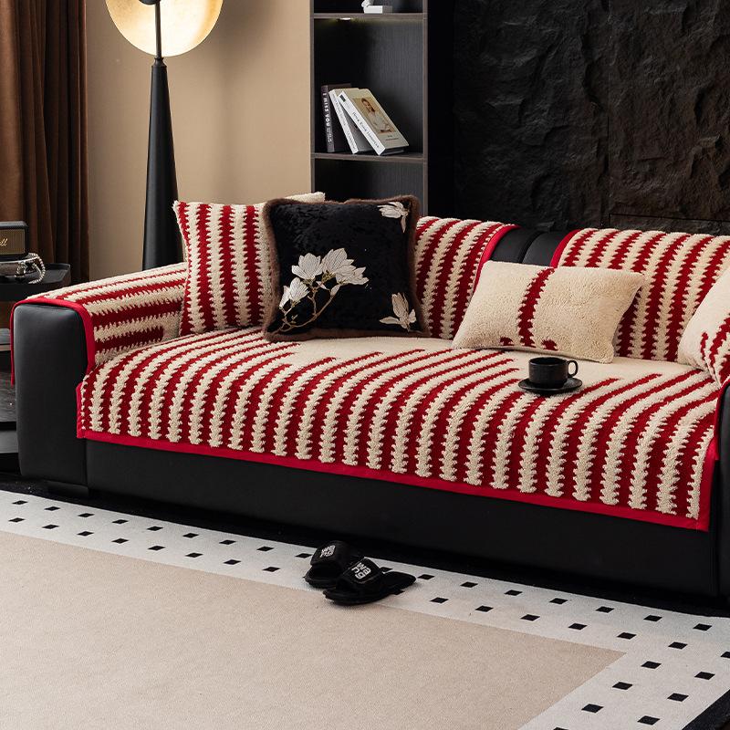 

Plush New Year Sofa Cushion Wedding Autumn And Winter Cover New Red High-End Thickened Inline Sofa Cushion 70*70cm