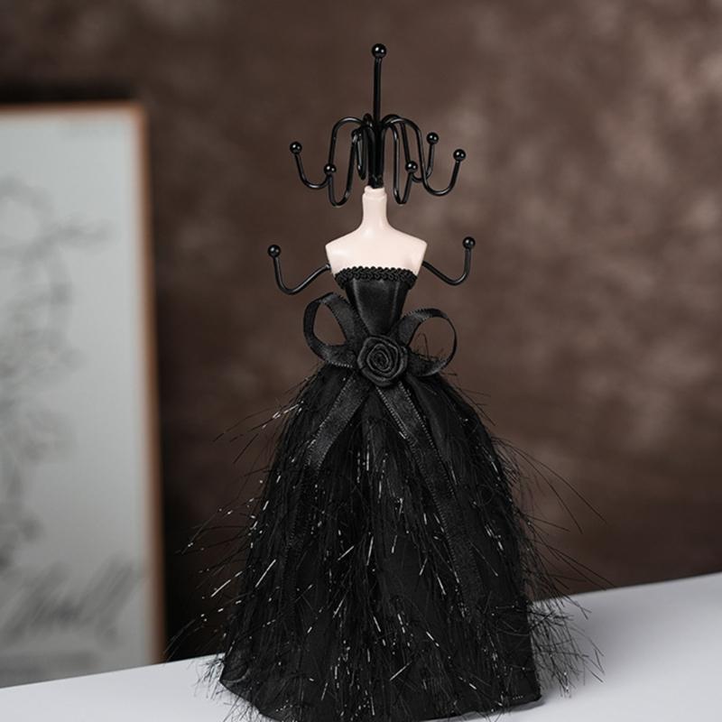 Stilvoller Schmuckständer Stilvoller Schmuckaufsteller Modischer Schmuckorganizer Schwarzer Aufbewahrungsständer