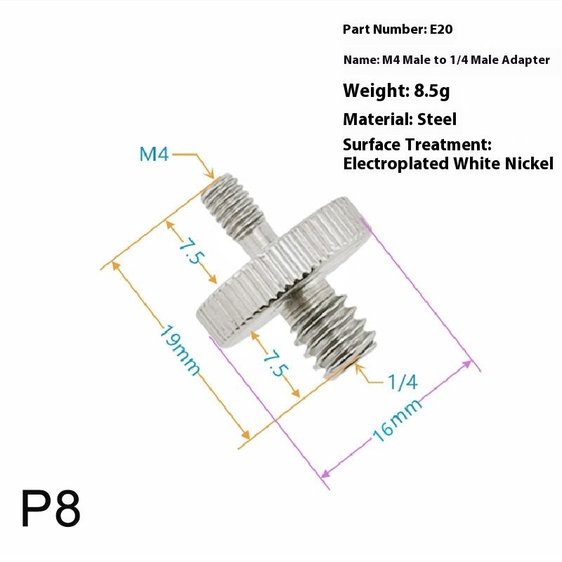 1/4 Inch Male To 1/4 3/8 Inch Male Camera Screw Mount Adapter Tripod Screw Adapter Thread For Camera Tripod Monopod Ring Light