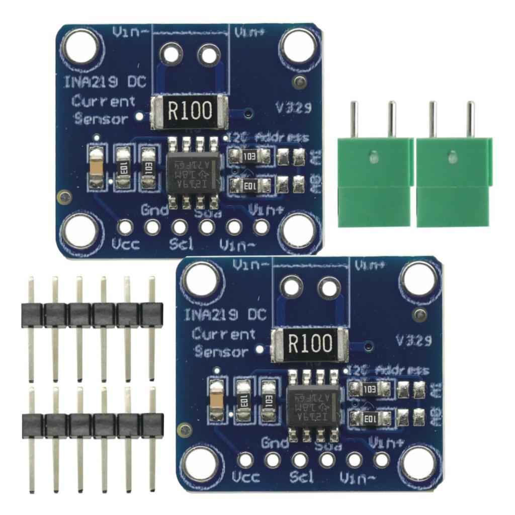 2 Pcs INA219 Bi-Directional DC Current Power Supply Sensor Breakout Module DIY 3V-5V IIC I2C Power Monitoring Sensor Module