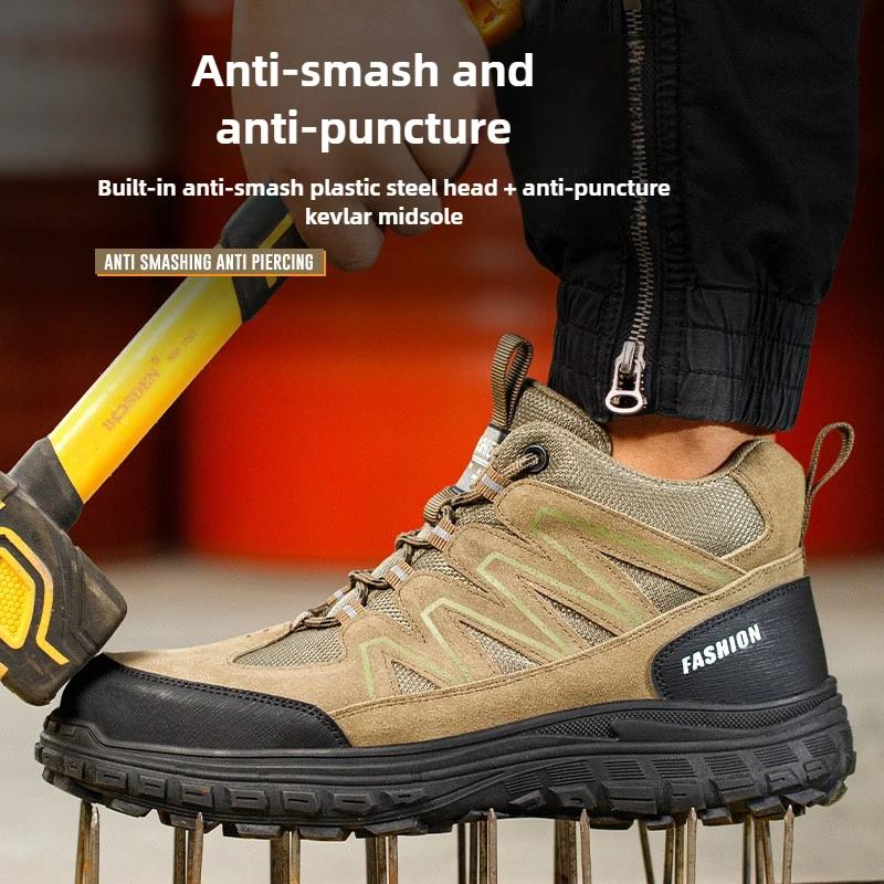 Hohe Sicherheitsschuhe Mann Winter Industrie Arbeitsschuhe mit Kunststoffkappe durchtrittsichere Stiefel Gummi-Laufsohle rutschfeste Arbeitsschuhe