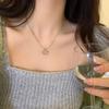 Hollow Heart Pendant Necklace Tiny Silver Color Clavicle Snake Chain Collar for Women Friendship Jewelry