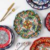 Ceramic Plate Bohemian Plate Home Creative Western Plate Steak Plate Rice Plate Decorative Plate Underglaze Plate