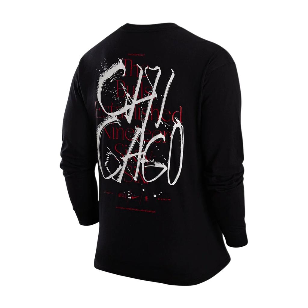 Nike Courtside NBA Print Ronde Hals Pullover Lange Mouwen T-shirt Heren Tops Zwart DR6338-010