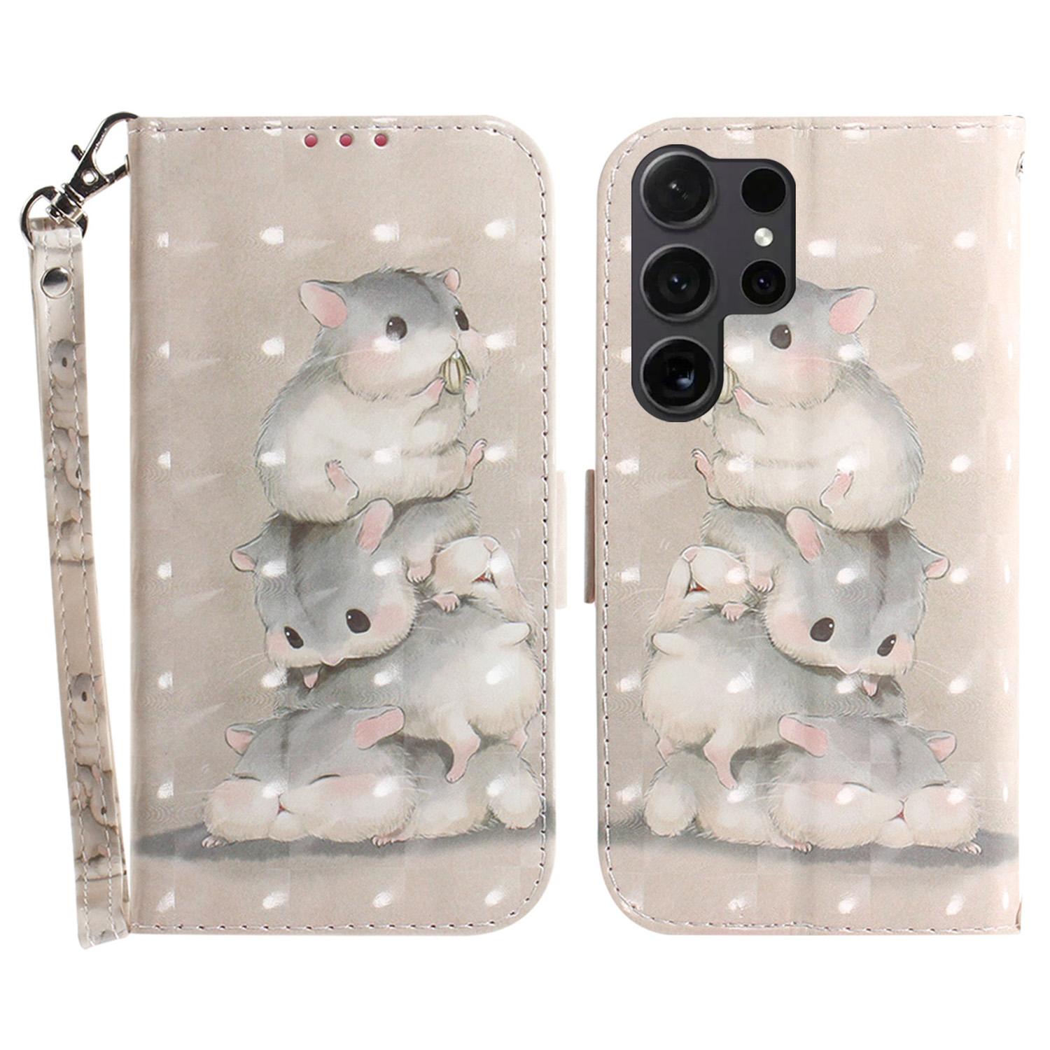 

For Samsung Galaxy S25 Ultra Case Pattern Printing Leather Wallet Phone Cover F