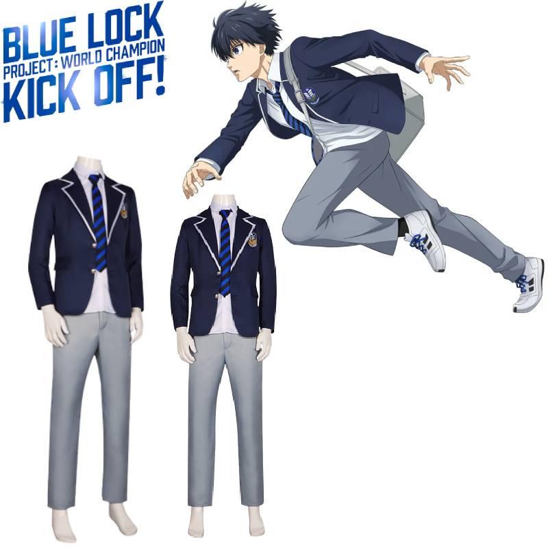Blue Lock Cosplay Suit Isagi Yoichi School Uniforms Coat Tie Shirt Pants Costume