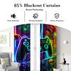 2Pcs Colorful Gamepad Printed Blackout Curtains Suitable For Bedroom Kitchen Dining Room Living Room Study Office Bathroom