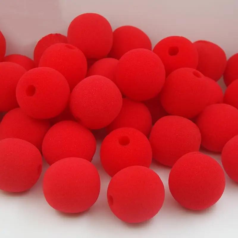 1/100 szt. Czerwony Nos Klauna DIY Kulki z Gąbki Piankowej Rekwizyty Kostiumowe Cosplay Zabawne Cyrkowe Występy Imprezowe Halloween Materiały Dekoracyjne