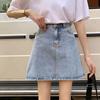 Sommer 2026 High-Waist A-Linien Denim Midi-Rock für weibliche Studenten - Trendiger lässiger Hüftbetonter Stil