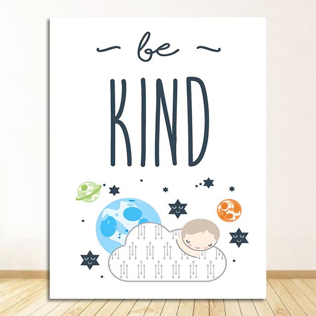 

Настенная живопись на холсте для детской комнаты, плакаты на скандинавскую тему и принты, настенные панно для девочек и мальчиков, декор для детской комнаты, астронавт, планета, ракета, цитаты, без рамки 21*30cm